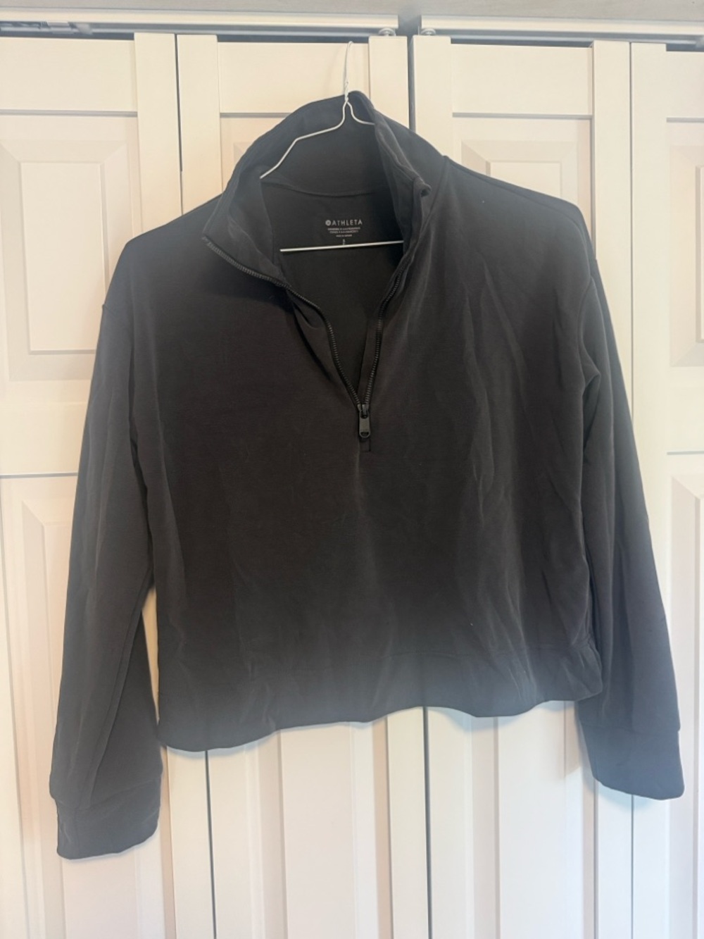 Athleta Black Half-Zip Pullover Sweater